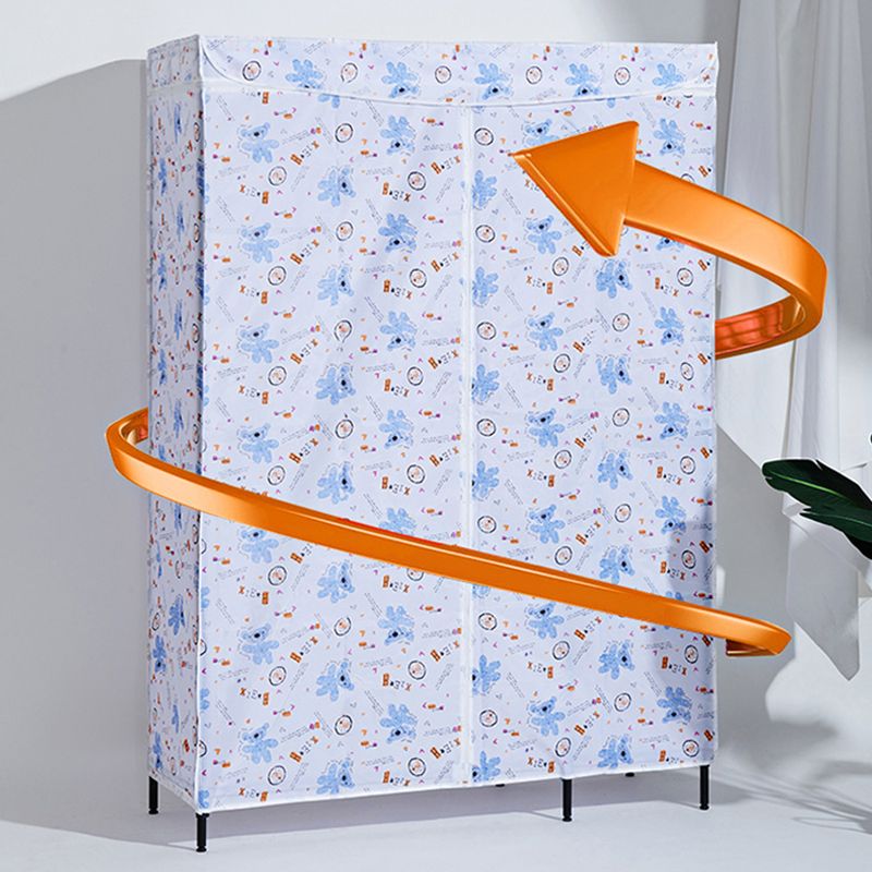 Contemporary Style Wardrobe Metal Adjustable Shelves Wardrobe Closet