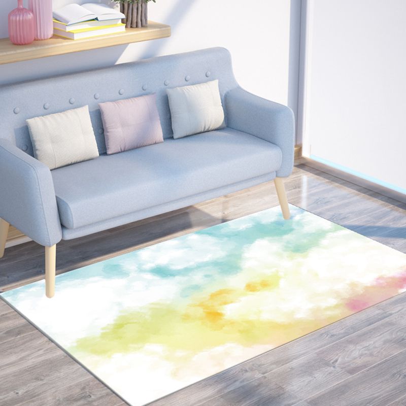 Trendy Ink Painting Indoor Rug Individuality Modern Rectangle Carpet Polyester Friendly Washable Carpet for Home Decoration