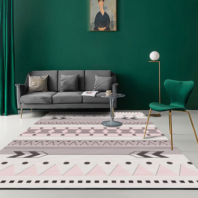 Donkerbruine modern tapijt polyster grafisch vloerkleurbestendig vloerkleed voor woonkamer