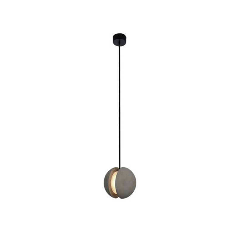 1 éclairage léger suspension du globe contemporain de ciment plafond LED en gris