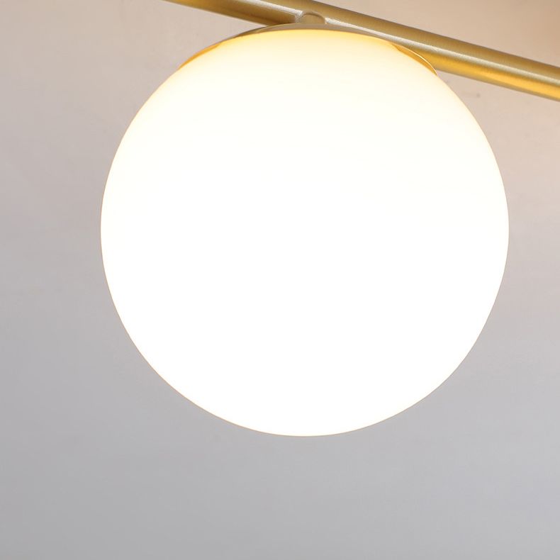 American Metal Flush Mount Ball Shape Ceiling Light with Glass Shade for Living Room