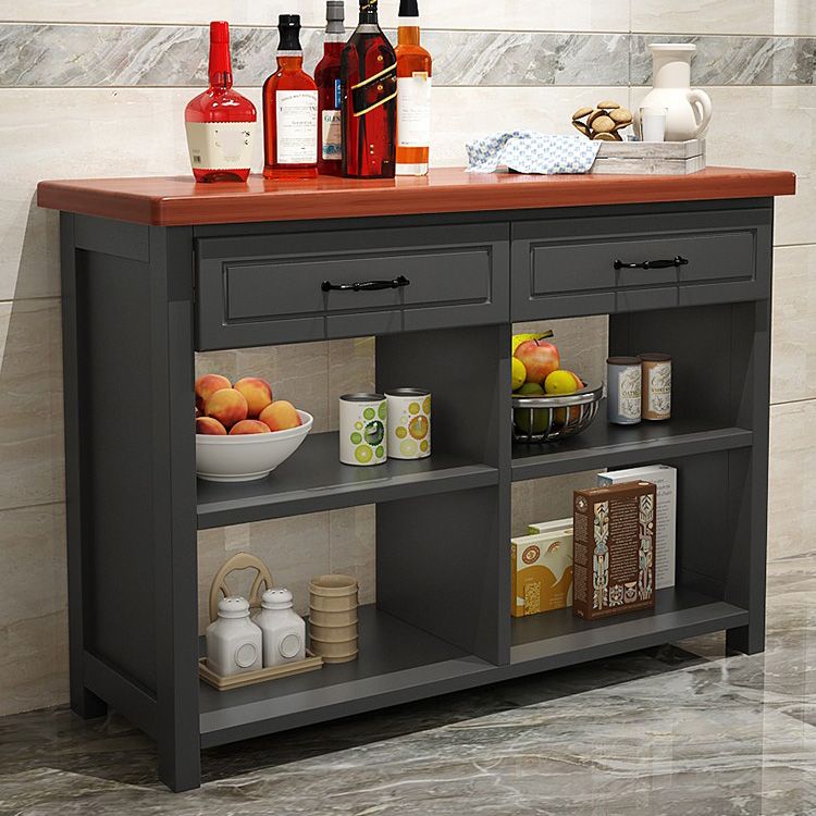 Dining Room Kitchen Island Table Modern Prep Table with Open Storage