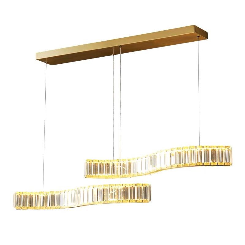 Linear Large Kitchen Pendant Lights Crystal Modern Simplicity Island Light for Living Room