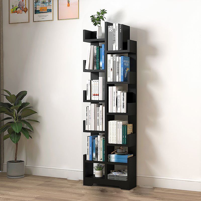 Scandinavian Manufactured Wood Geometric Bookshelf Vertical Open Bookshelf