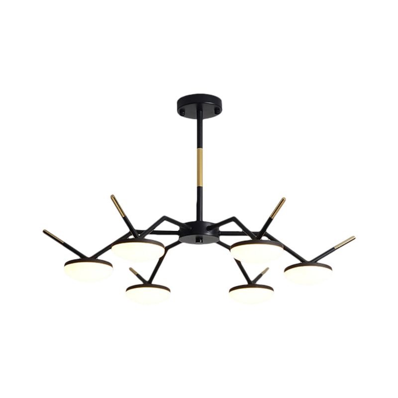 Lampada lampadina del cerchio metallico Modernismo LED LED Black Aftaccia del soffitto con braccio di linea rotto