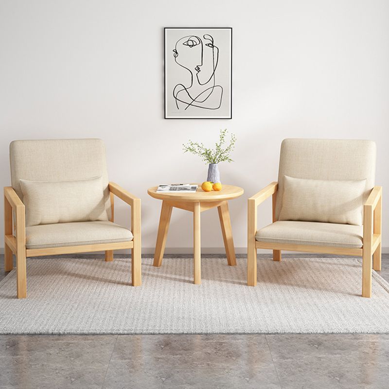 Linen Arm Chair 28.34" Wide Solid Wood Frame Chair for Bedroom
