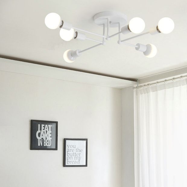 Luz de techo de simplicidad de 6 luces 25.5 "de ancho de ancho moderno para el hogar de iluminación decorativa del hogar