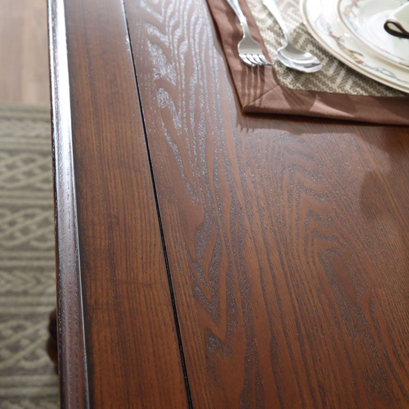 Solid Wood Top Dining Table Mid-Century Modern Dining Table with 4 Wood Legs