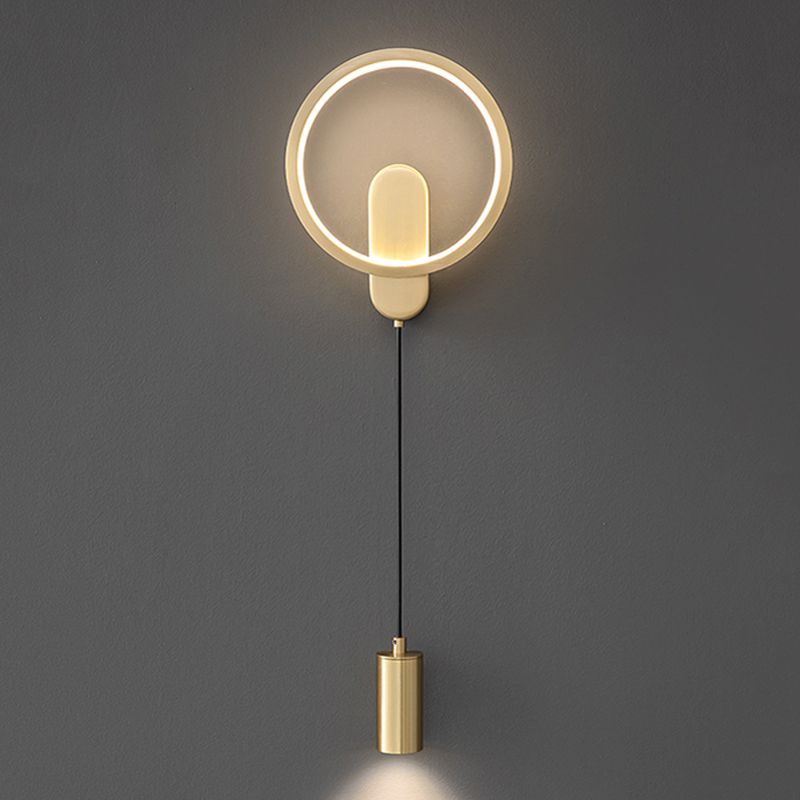 Modern Brass LED Wall Light Geometric 31" High Reading Wall Sconce for Living Room