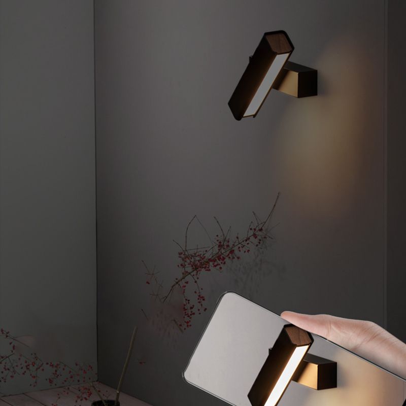 Rectangle Shape Metal Wall Lighting Idea Modern Style 1 Light Wall Light Fixture