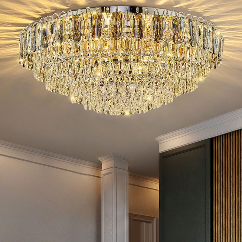 Modern Creative Ceiling Lamp Crystal Flush Mount Light Fixture for Bedroom