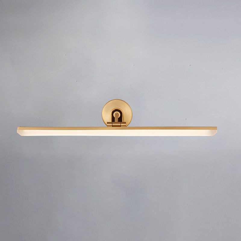 Sconcetto muro di tonalità lineare a 1 luce moderna moderna illuminazione da parete specchio in stile semplice in ottone