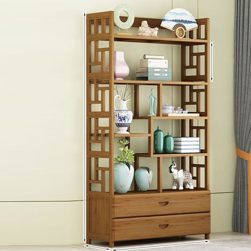 Modern Bamboo Floor Shelf Bookcase Open Book Shelf for Study Room
