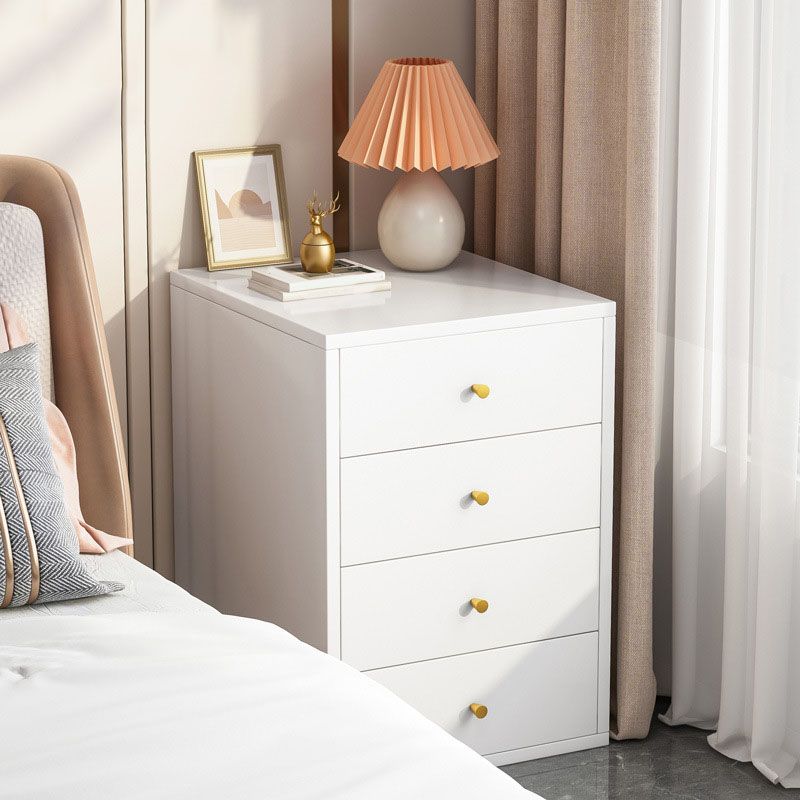 Contemporary Chest Vertical White Wooden Lingerie Chest with Drawer