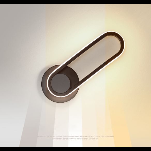 Oblate Wall Sconce Modern Minimalist Style Iron 1 Light Sconces