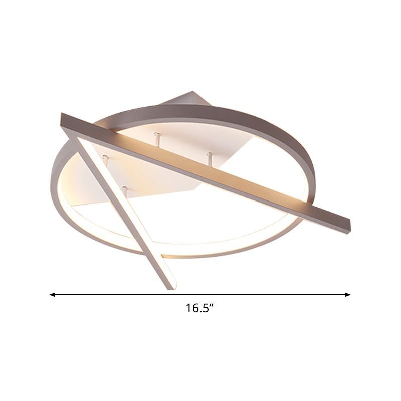 Acrílico Luz de techo de techo en forma de V Luz LED de LED gris minimalista con luz cálida/blanca, 16.5 "/20.5" de ancho