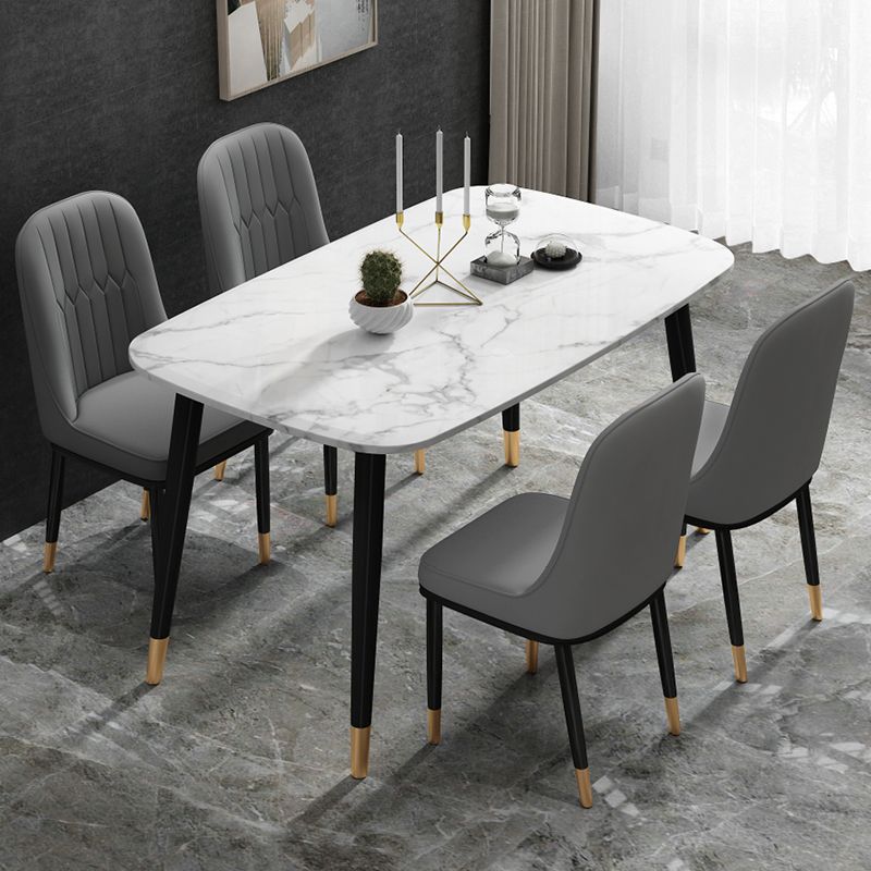 Ensemble de chaises en métal de style scandinave, chaises latérales de cuisine à dossier solide