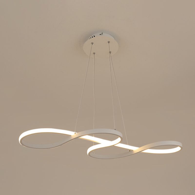 Aluminium LED Linear Pendant Light in Modern Creative Style Silica Gel Ceiling Light for Dining Room