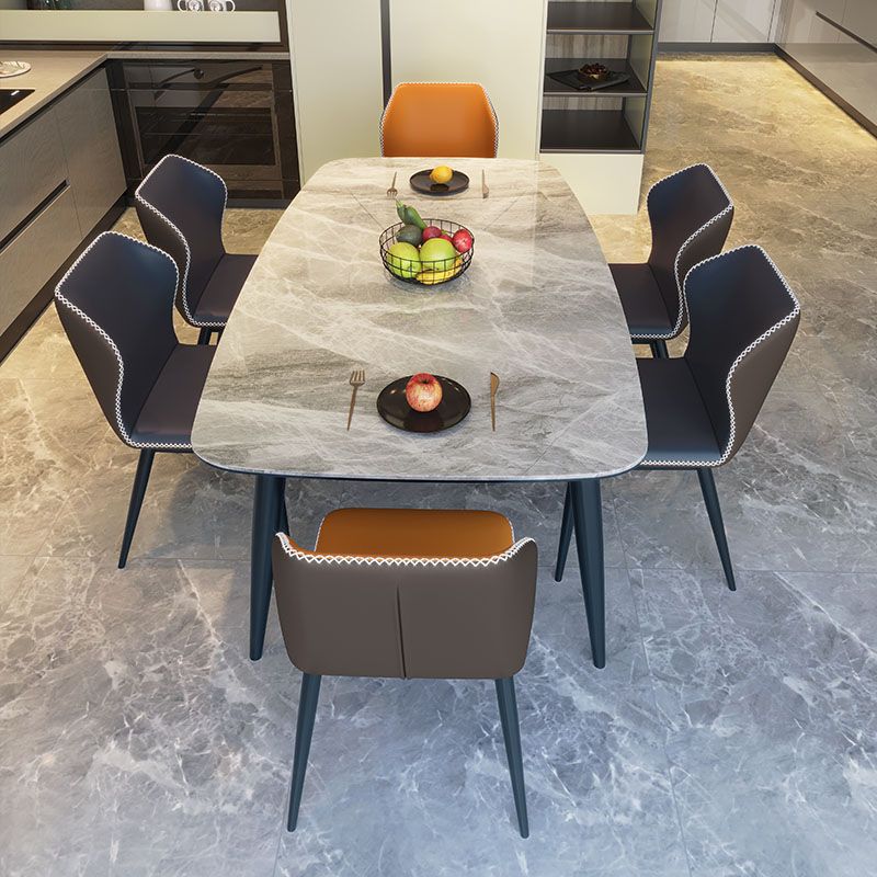 Sintered Stone Top Industrial Table for Restaurant Rectangle Dining Table with 4 Legs