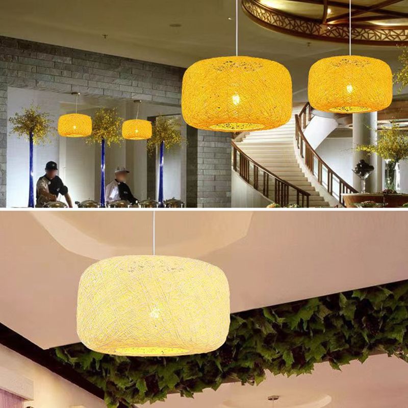 Asian Style Hanging Light Fixture 1-Light Pendant Light for Bedroom