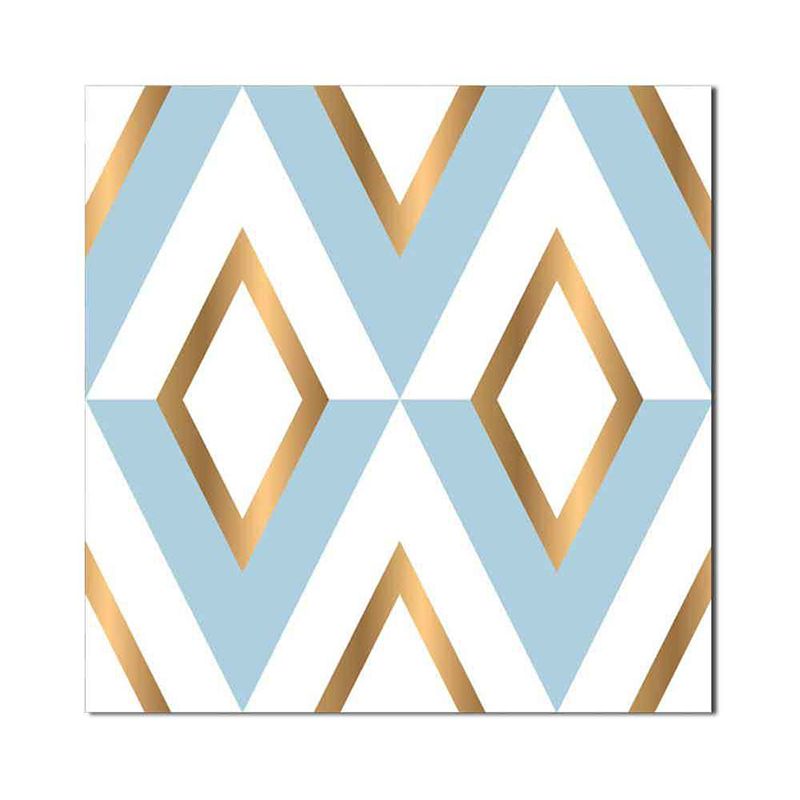 Rhombus Peel and Stick Wallpaper Panel Yellow-Blue Modern Style Wall Art for Washroom