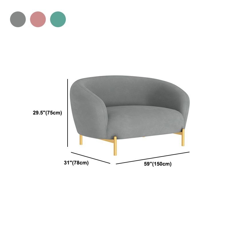 Contemporary Velvet Sofa Flared Arm Standard Sofa for Living Room
