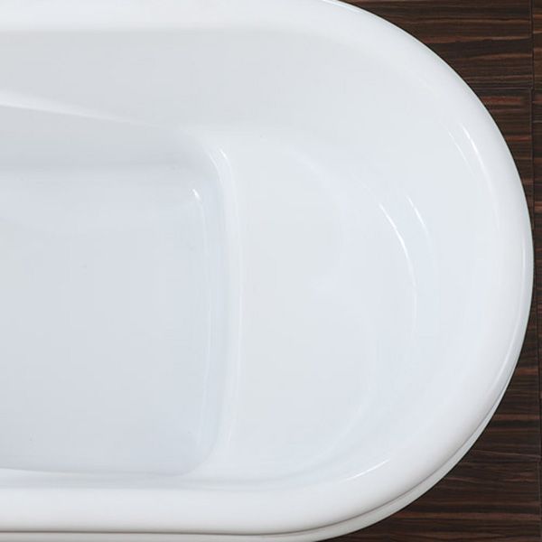 Stand Alone Acrylic Bathtub Modern Oval Left-Hand Drain Bath Tub