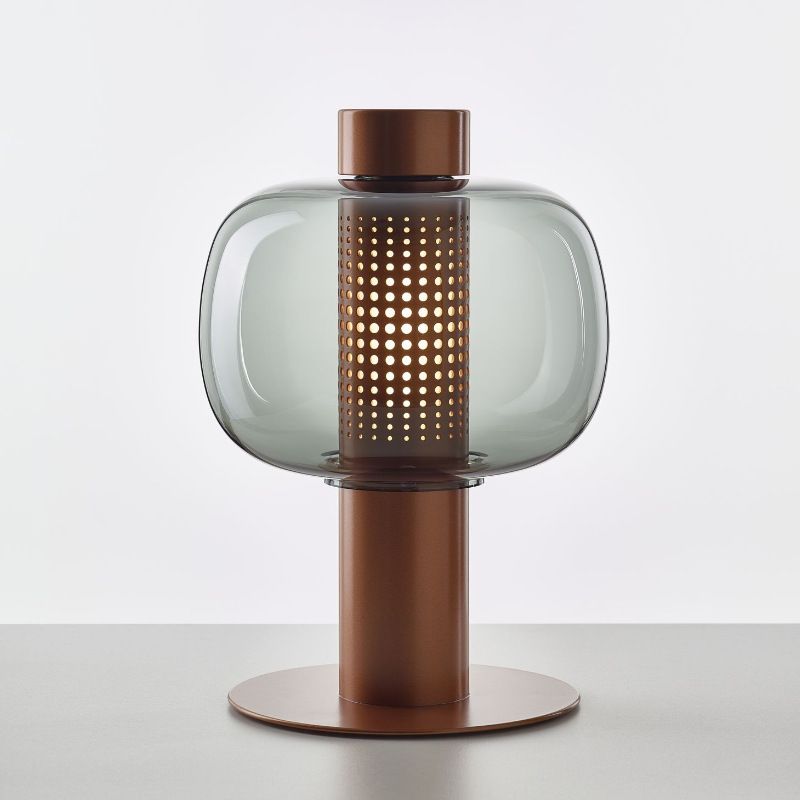 Modern Creative Table Lamp Lacquered Iron Indoor Table Lamps with Glass Shade