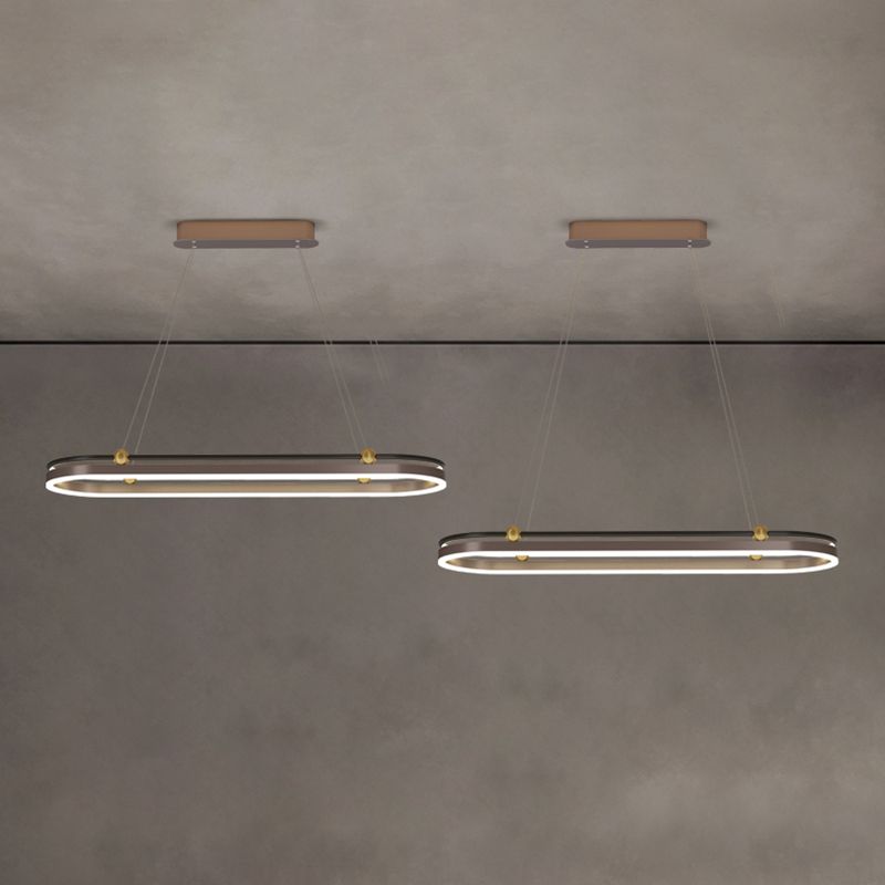 Dining Room Modern Island Light Fixture LED Linear Aluminum Pendant Light