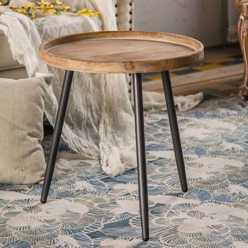 20-inch Tall Solid Wood Side Table Rustic Tray Top 3 Legs End Table