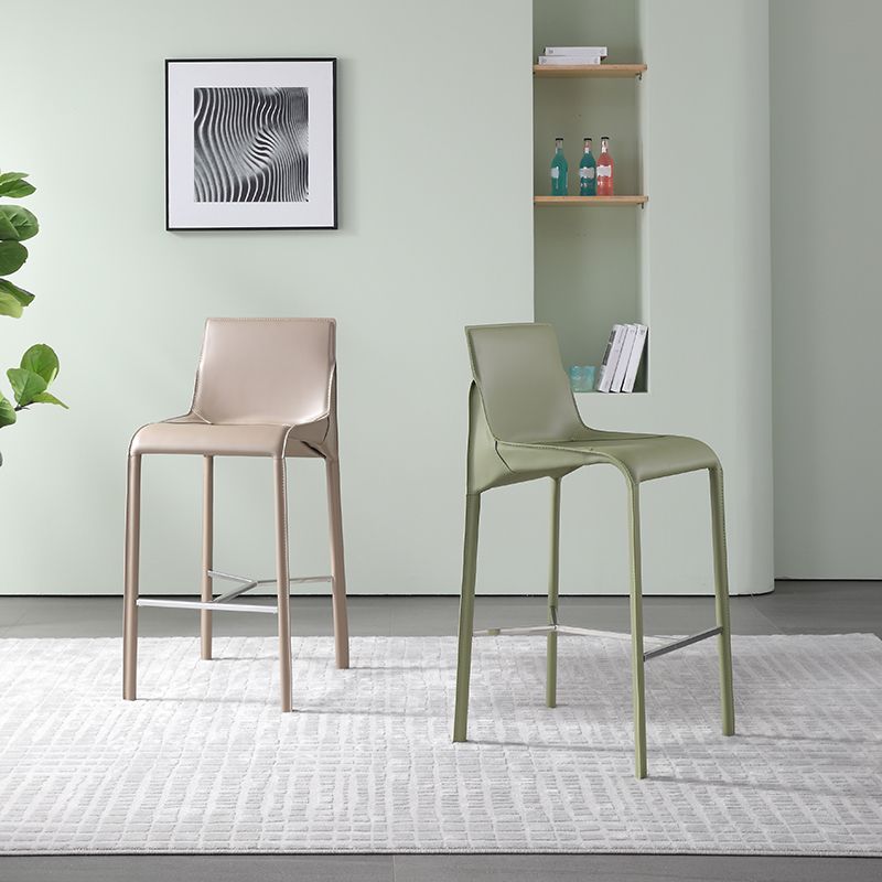 Modern Bar Stool Backrest Leather Counter Stool for Bristol with Metal Legs