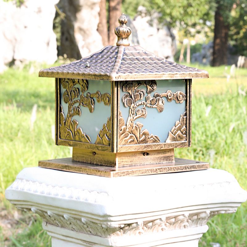 Modern Simple Aluminum Pillar Lamp Cube Shape Waterproof Pillar Light for Outdoor