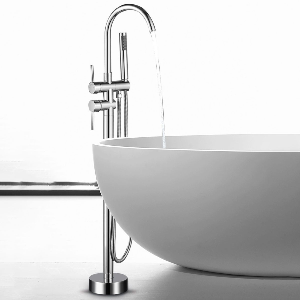Modern Free Standing Tub Filler Faucet Copper Freestanding Tub Filler Trim