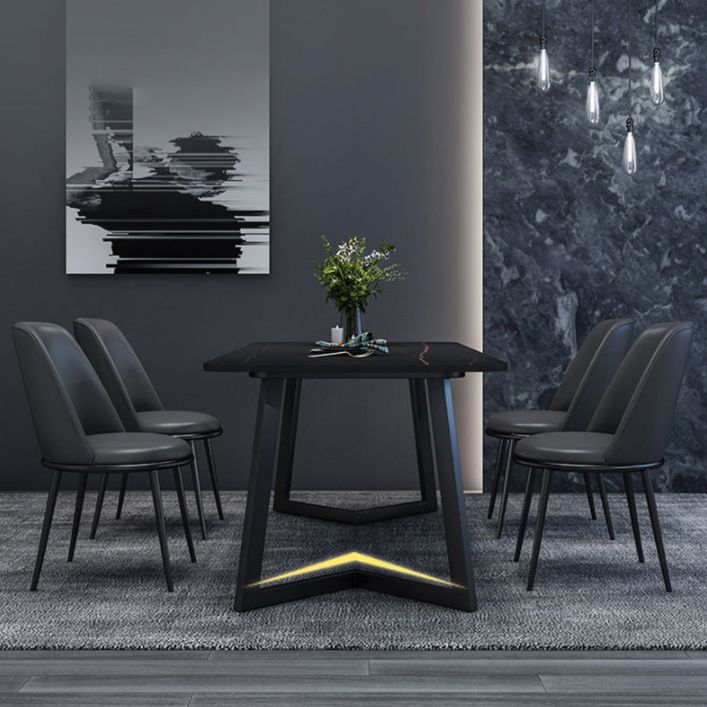 1/5/7 Pieces Dining Set Contemporary Rectangle Sintered Stone Table Set