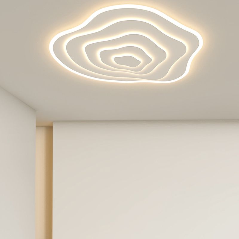 Single White Modern LED Flush Mount Lighting Unique Ceiling Light for Bedroom