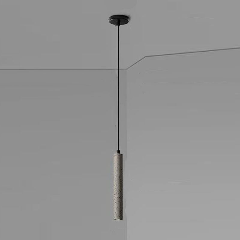 Cylinder Hanging Lights Modern Style Stone 1 Light Pendant Light Kit
