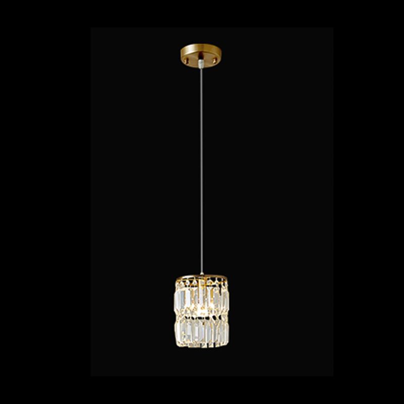 Illuminazione a sospensione di tonalità cilindrica Lampada sospesa in cristallo moderno