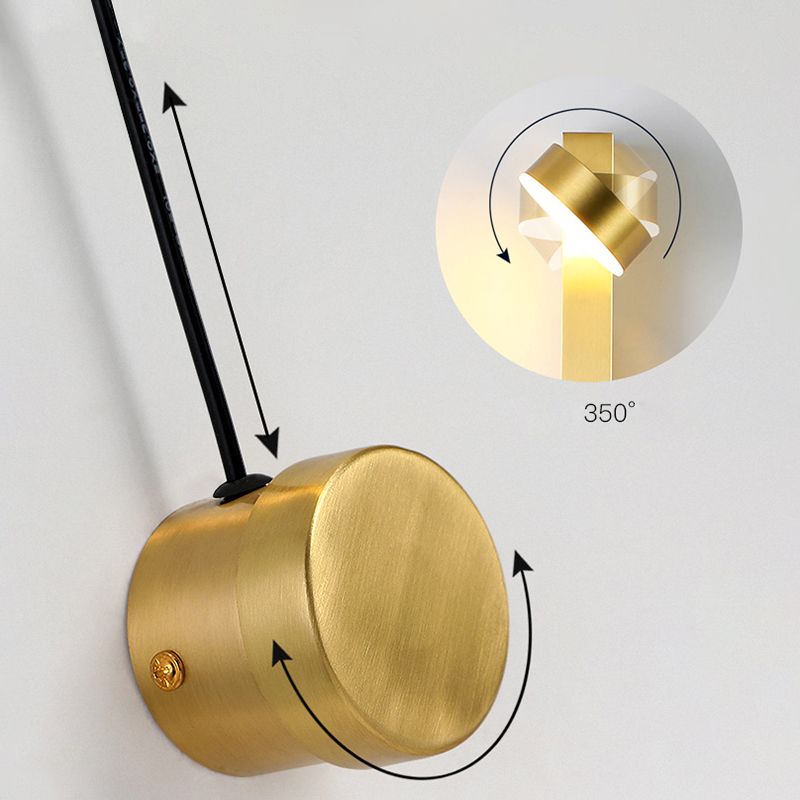 Lampada da parete da parete da muro di lettura in metallo a 1 luce per camera da letto