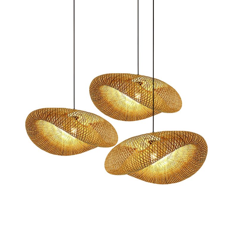 Bamboo Art Hanging Light Contemporary Household Pendent Lighting Fixture for Dining Room