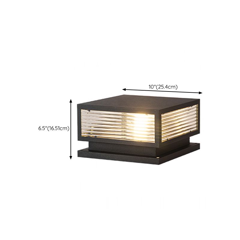 Modern Simple Metal Outdoor Light Square Shape Waterproof Pillar Lamp for Outdoor
