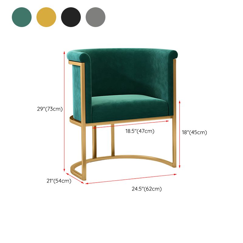 Parsons Velvet Arm Chair Velvet Gold Base Dining Chair for Dining Room