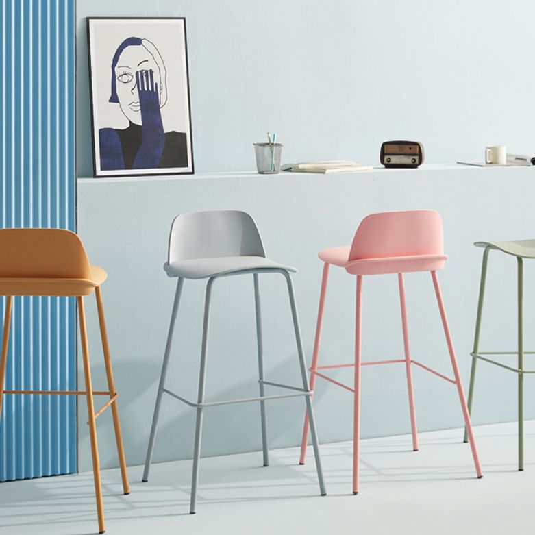 Milk Tea Shop Footrest Scandinavian Stool Matte Finish Plastic Barstool