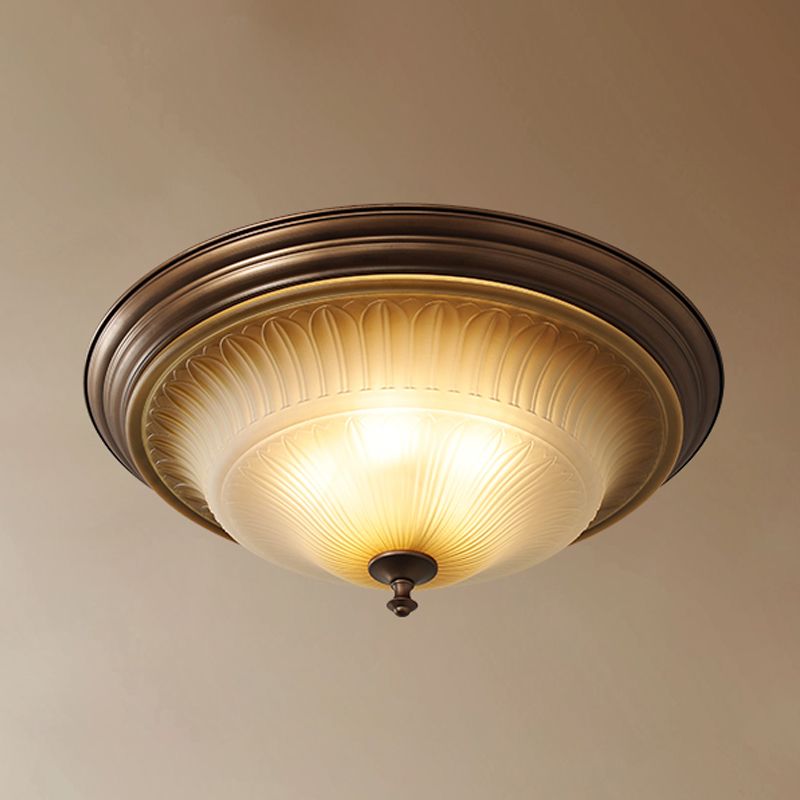 American Style Iron Ceiling Light Hemisphere Shape Ceiling Lamp for Bedroom