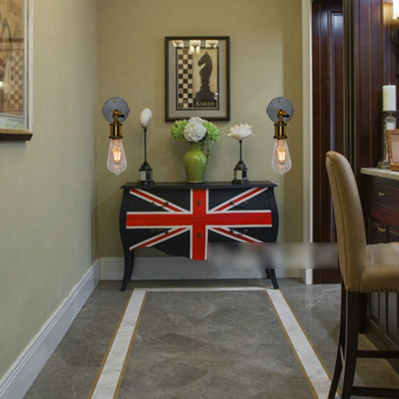 Iluminación de pared de la pared base en forma de disco estilo industrial de vidrio 1 cabezal de luz montada en la pared de la pared