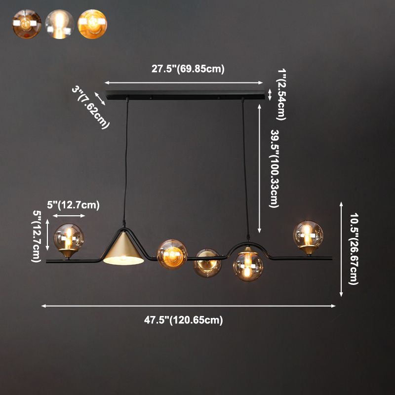 Nordic Pendant Light Modern Glass Shade Chandelier Lampe pour salle à manger