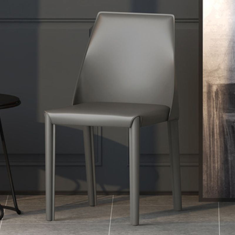 Upholstered Side Chair Modern Faux Leather Armless Dining Chairs
