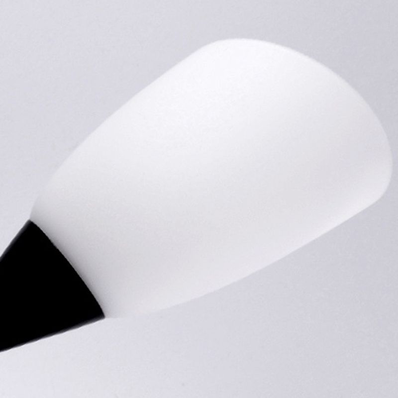 Minimalism Sputnik Flush Mount Glass Semi Flush Mount Ceiling Light in Black