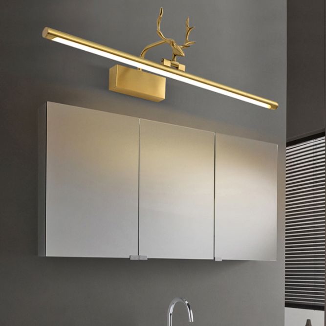 Kopergouden LED -wandwandeling in moderne creatieve stijl acryl lineair wandlicht met gewei decoratie