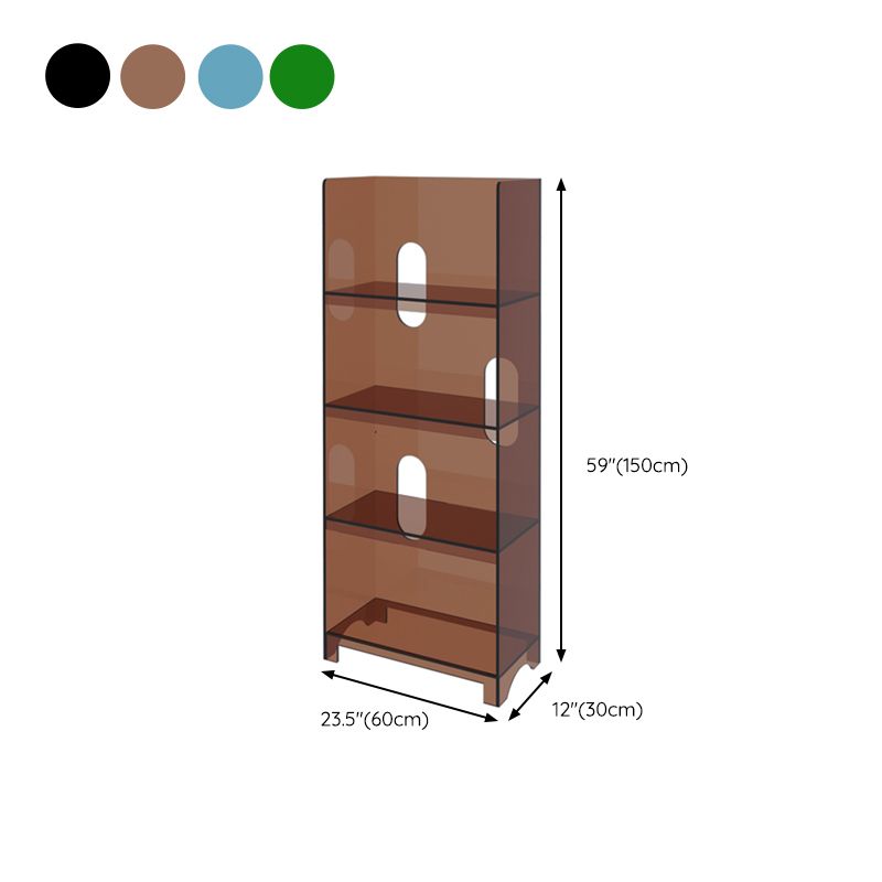 Modern Style Closed Back Bookshelf Acrylic Bookcase for Living Room