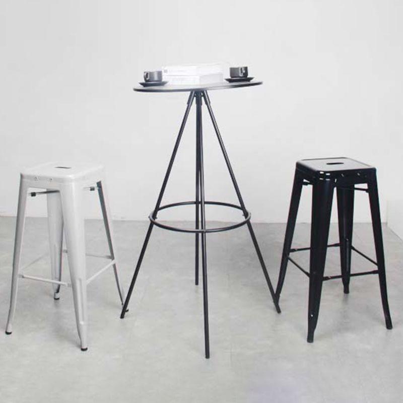 Industrial Style Bar Stools Stackable Wrought Iron Bar Cafe Metal High Chairs